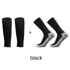 Silicone Non-slip Football Socks Set with Shin Guard Sock