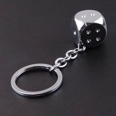 Metal 3D Dice Keychain Bar Game Pendant Travel Party Gift