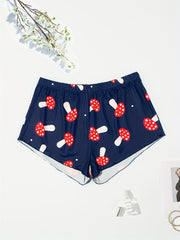 Women's Plus Mushroom Print Stretch Pajama Shorts