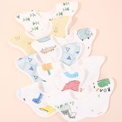 5pcs Fabric Baby Scarf Burp Cloth Bandana Bibs Newborn Printed Pattern