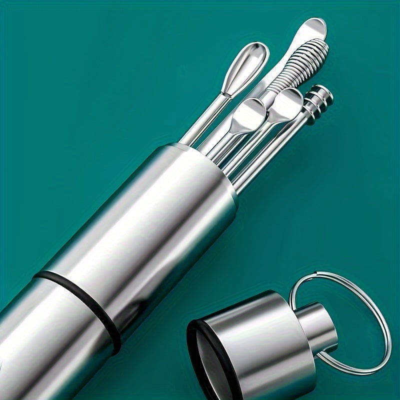 6pcs Stainless Steel Ear Wax Removal Tool Spiral Ear Cleaner Set