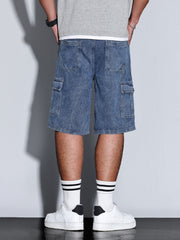 Men's Big Pockets Denim Shorts for Summer