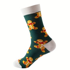3 Pairs Christmas Print Socks Comfy & Breathable Mid Tube Women's Stockings
