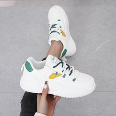 Women's Soft Sole Lace-Up Skate Shoes Lightweight Sneakers
