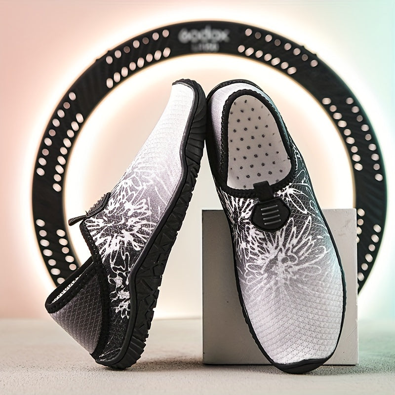 Men's Outdoor Floral Print Water Shoes Non Slip Aqua Socks
