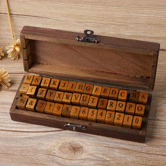 42pcs Classic Vintage Wooden Stamps Set DIY Craft