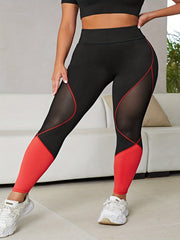 Colorblock Mesh High Rise Fitness Leggings