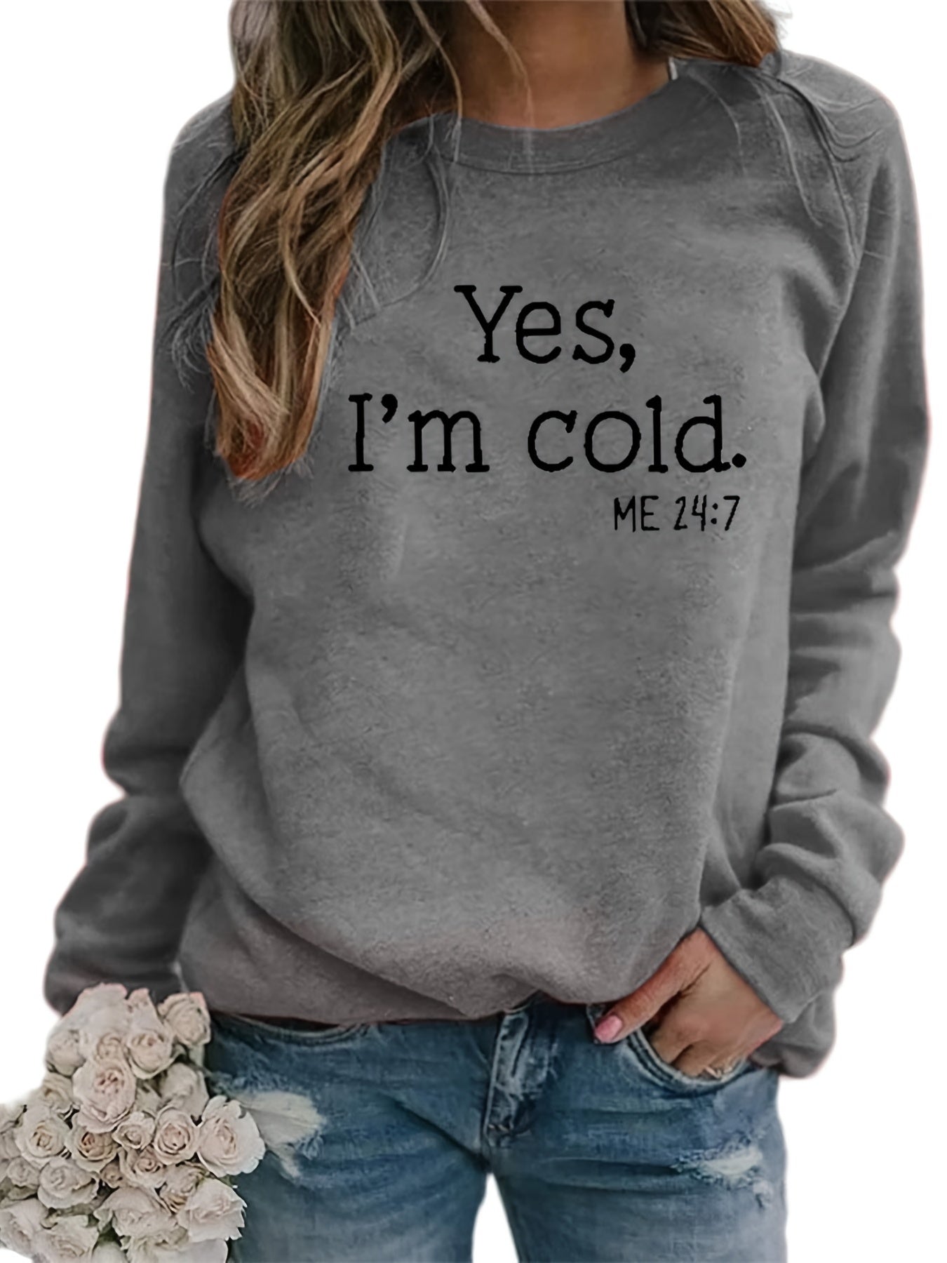 Casual Crew Neck Long Sleeve Sweatshirt Women's Clothing