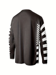 Men's Skull Cycling Jersey Fast Dry Long Sleeve Biking Shirt