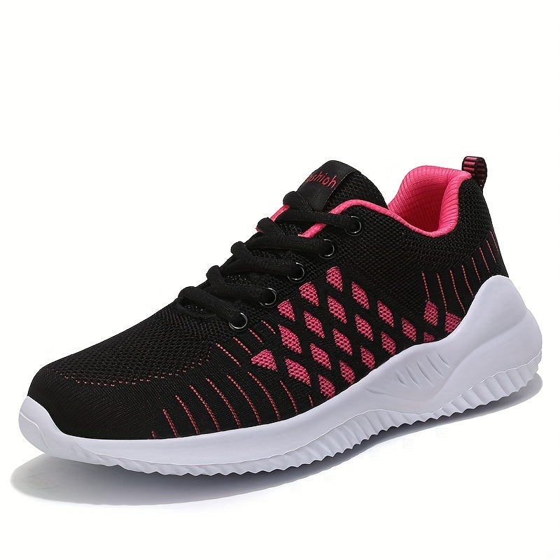 Women's Breathable Woven Running Shoes Lightweight Low Top Sport Shoes