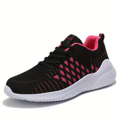 Women's Breathable Woven Running Shoes Lightweight Low Top Sport Shoes