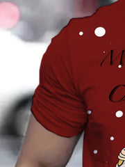Santa Claus Print Tee Shirt for Men