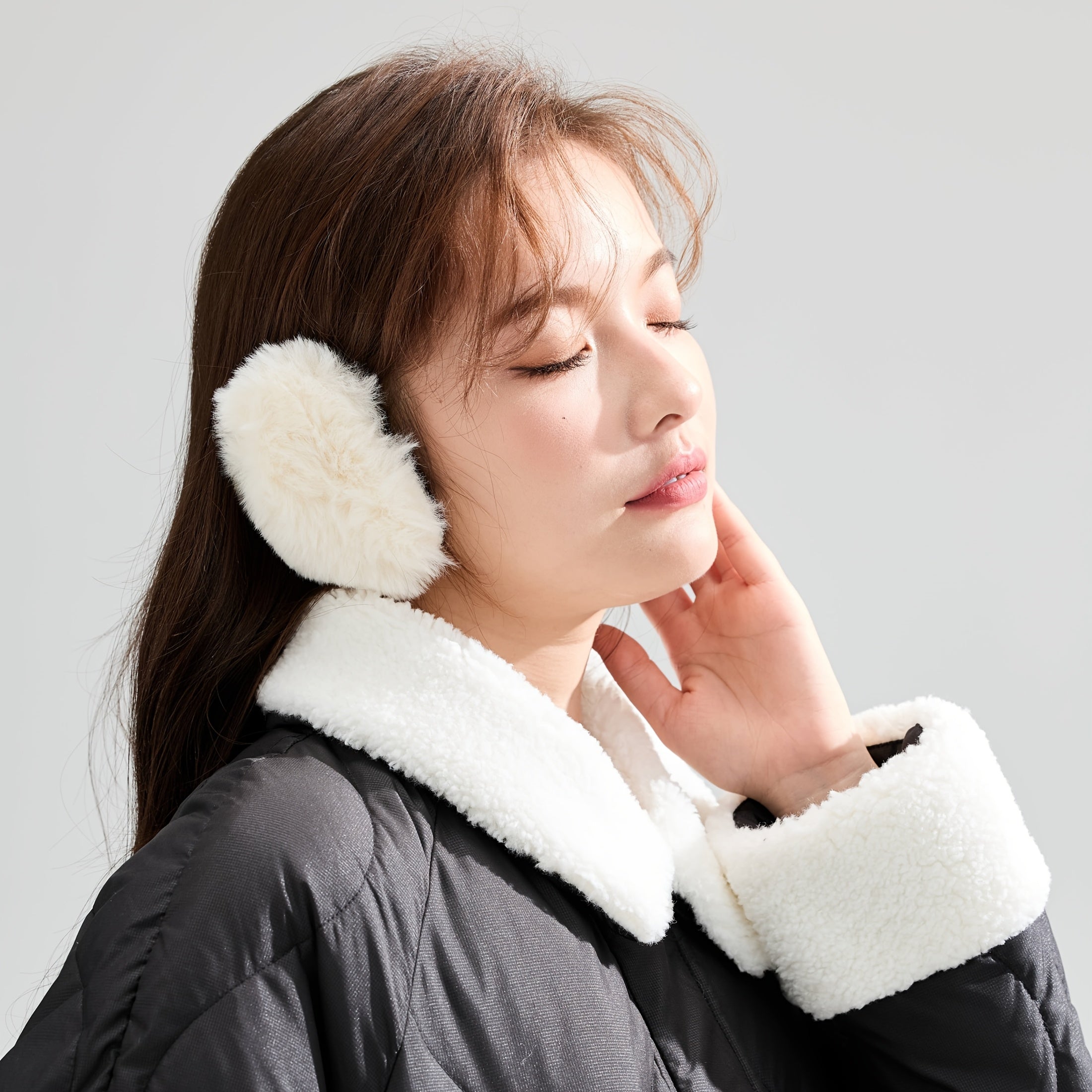 Soft Fluffy Women's Winter Ear Warmers Non Slip Fit for Skiing