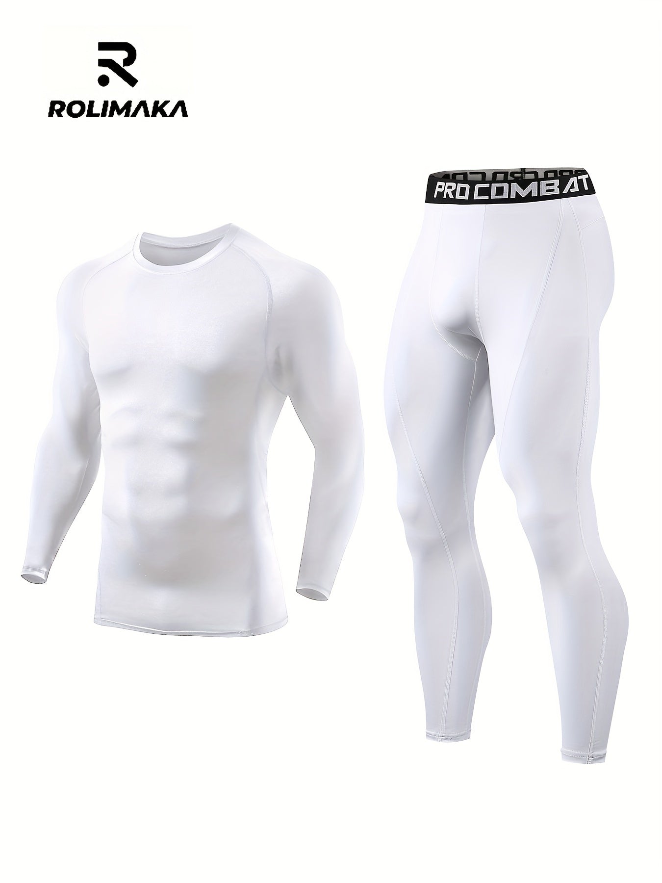 Quick Dry Men's Sports Suit: Moisture Wicking Compression Top & Leggings