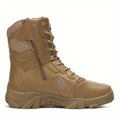 Men's Waterproof High Top Hiking Shoes - Military Style