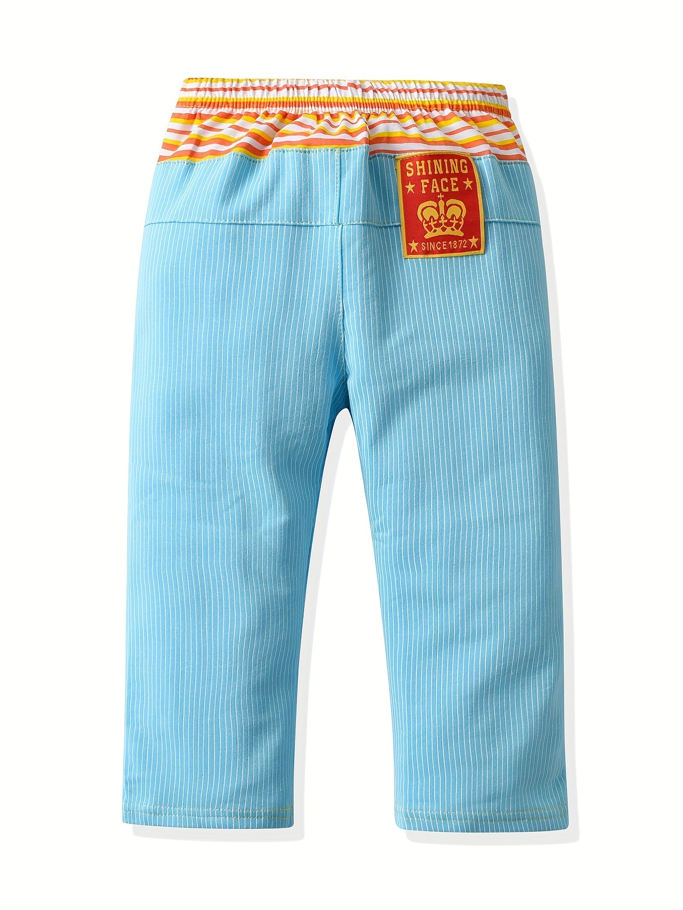 Boys Striped Block Long Pants Bottoms Casual Soft Comfortable Spring Autumn