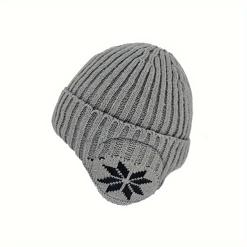 Men Winter Beanie Hat Warm Thicken Lined Cuffed Earflap Ski Hat