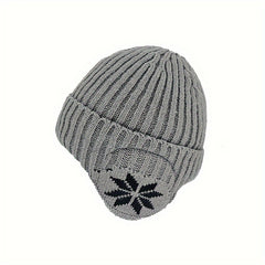 Men Winter Beanie Hat Warm Thicken Lined Cuffed Earflap Ski Hat
