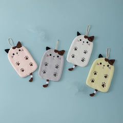 4pcs Cat Shaped Hanging Towel, Quick-drying Soft Towel for Bathroom Kitchen