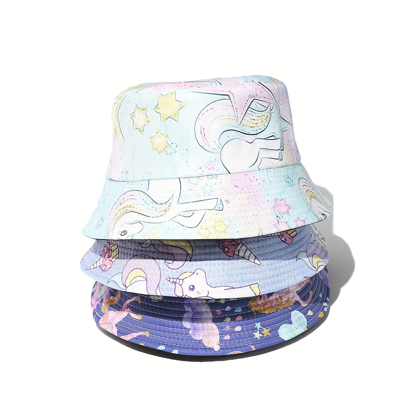 Children's Sunshade Bucket Hat With Unicorn Pattern