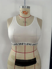Sports Bra Women's Plus Letter Tape Racer Back Comfort Bralette