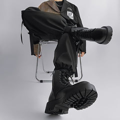 Men's High Top Platform Boots Non Slip Zip Up Shoes