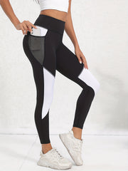 High Waisted Yoga Pants With Pocket - Stretch Running Leggings