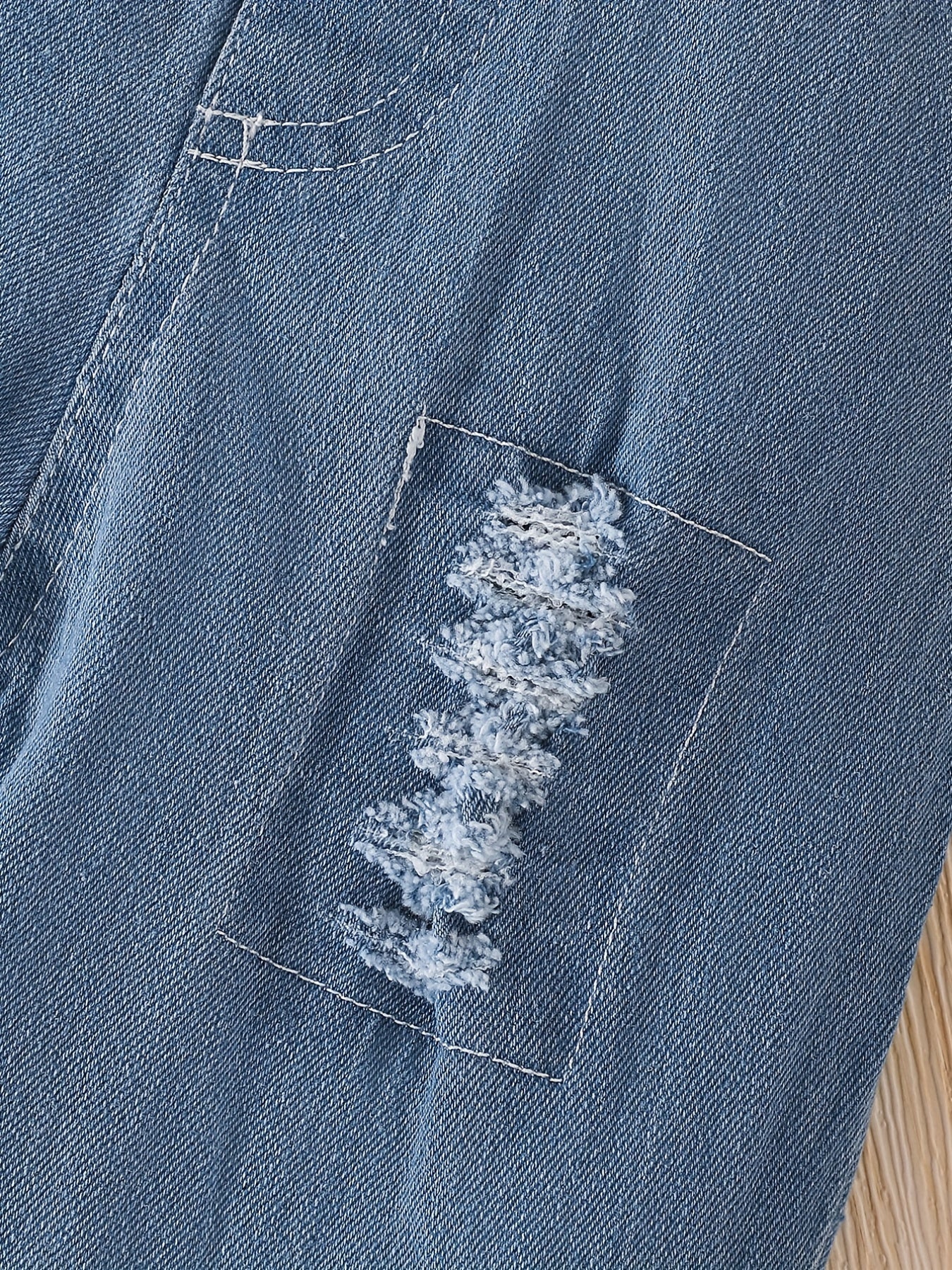 Baby Girl's Lace Romper Jeans Set