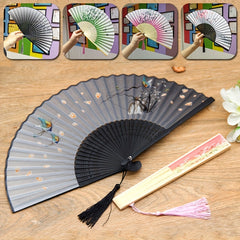 1pc Folding Fan Bamboo Chinese Style Small Fan Folding Fan Gift Fan Summer Fan