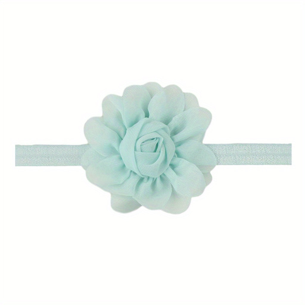 Candy Chiffon Flower Elastic Headband Girls Decorative Hair Accessories