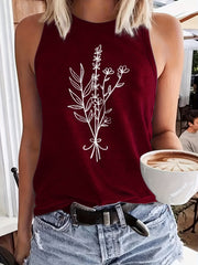 Floral Print Sleeveless Tank Top