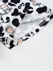 Cow Print Pajama Set Tank Top & Shorts Women's Sleepwear