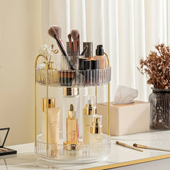 360 Rotating Makeup Organizer High Capacity Clear Make Up Storage