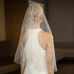 Bride Faux Pearl Veil Wedding Tiara Vintage Accessories