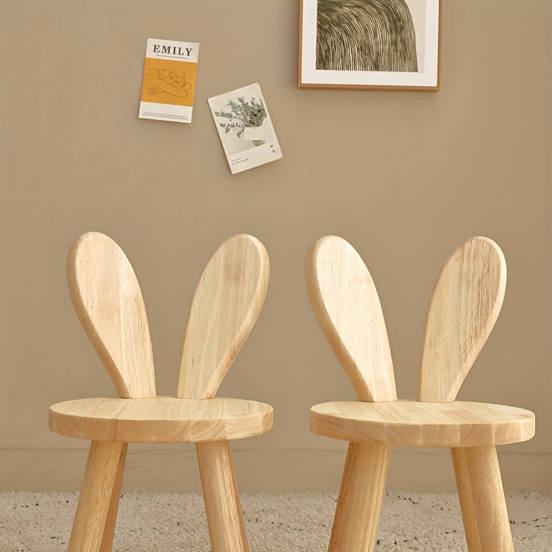 Wooden Rabbit Ears Small Stool Shoe Changing Stool