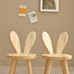 Wooden Rabbit Ears Small Stool Shoe Changing Stool
