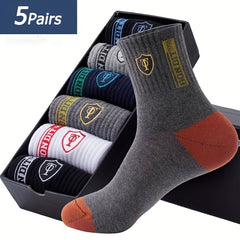 5 Pairs Teen's Mid Crew Sport Socks Cotton Sweat Absorbing Comfortable