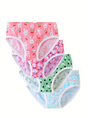 Girl's Triangle Panties Cartoon Pattern Elastic Waist Underwear