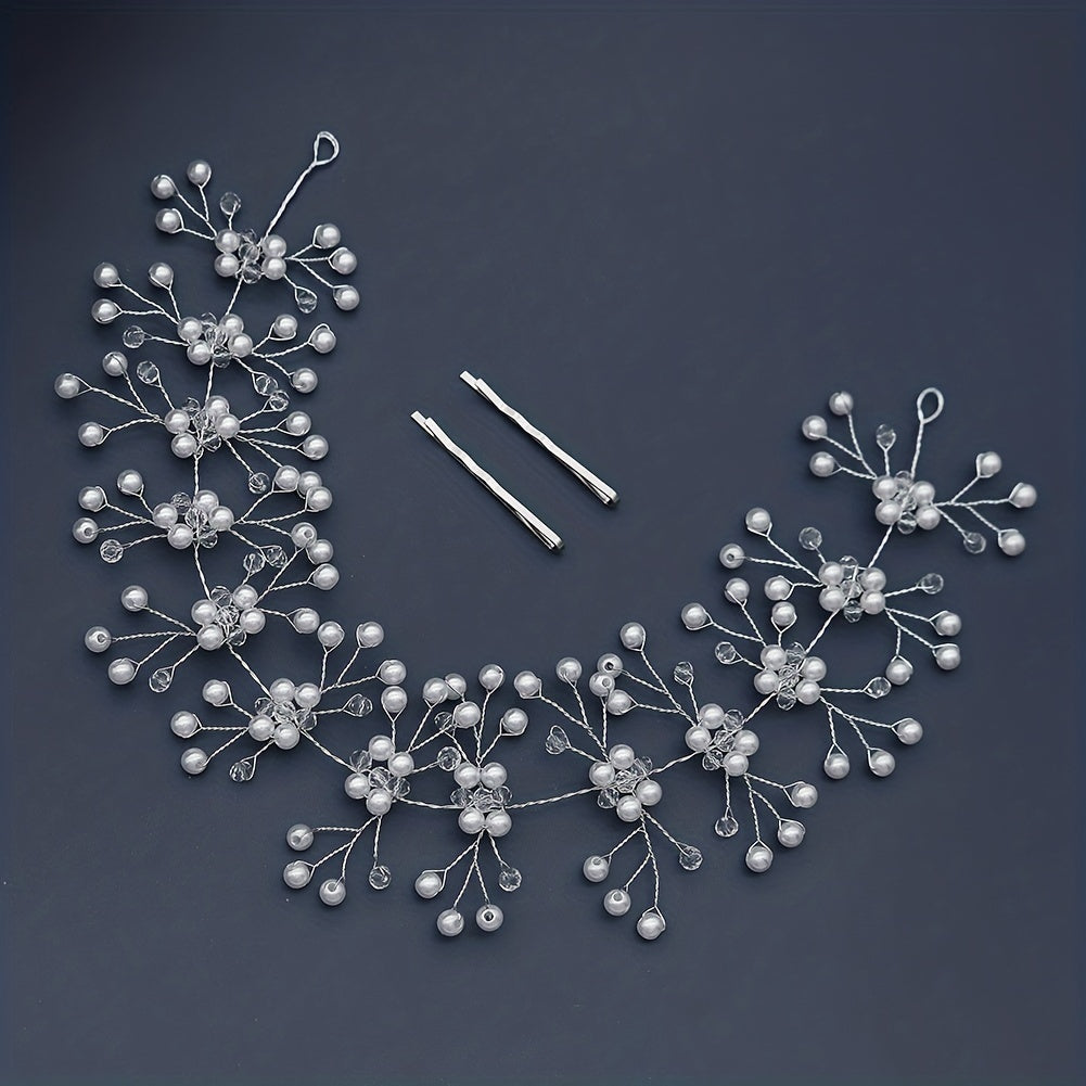 Crystal Head Piece Hairband with Bobby Pin Wedding Bridal Bridesmaid
