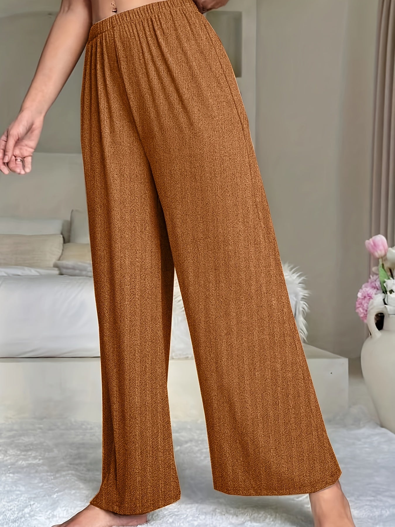 Solid Wide Leg Stretch Lounge Pants