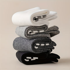 4 Pairs Striped Crew Socks Women's Stockings