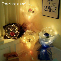 79 cm Red Wave Ball Luminous Rose Balloon Bouquet Gift