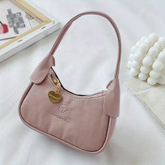 Girls Sweet Princess Handbag Solid Purse Tote Bag Lightweight Shoulder Underarm