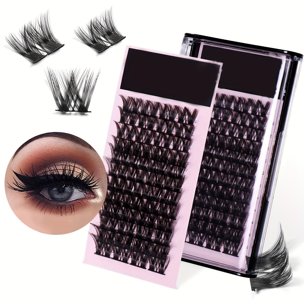 48 Pcs Cluster Style Individual Cluster Lashes DIY Eyelash Extension Kit