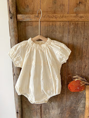 Baby Girls Jacquard Short Sleeve Onesie