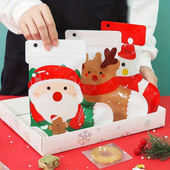 2pcs Christmas Stocking Gift Bags Ziplock Cartoon Cookie Candy Bags