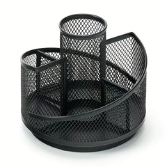 Rotating Pen Holder Mesh Makeup Brush Storage Office Desktop Stationery
