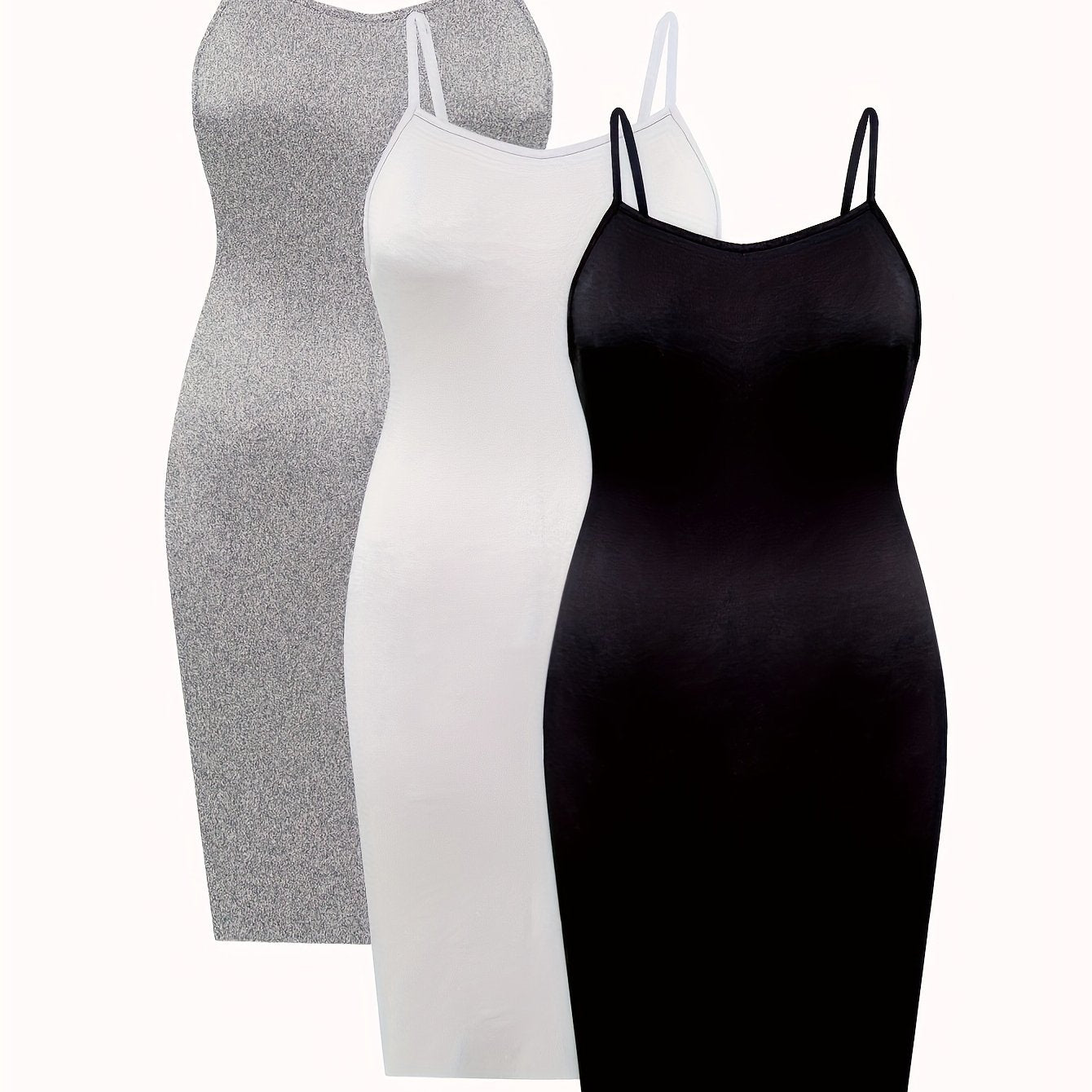 3 Pack Women's Plus Basic Cami Dress