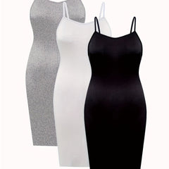 3 Pack Women's Plus Basic Cami Dress