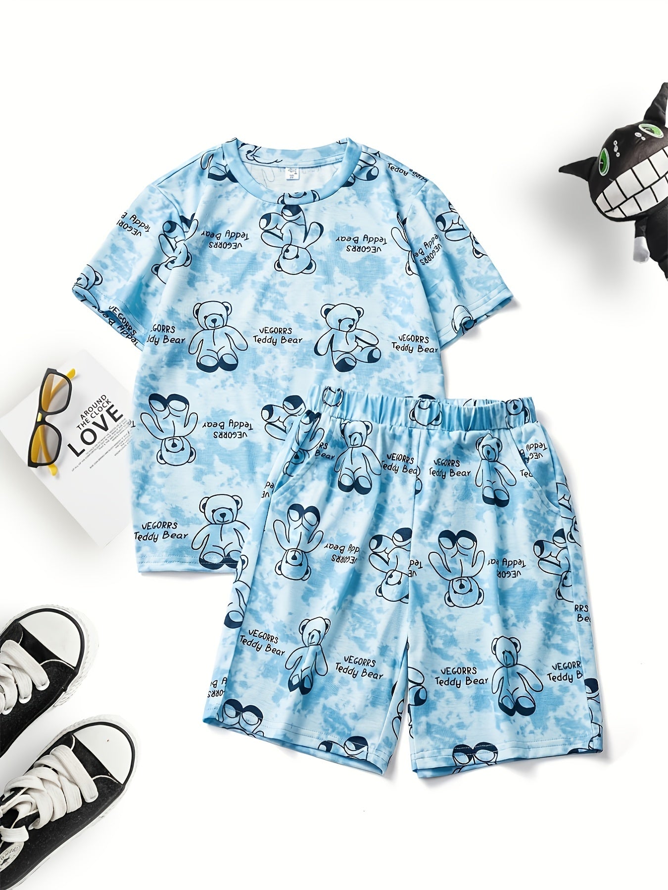 Boys Letter Outfit Shorts & t shirt Short Sleeves Casual Summer Kids Clothes